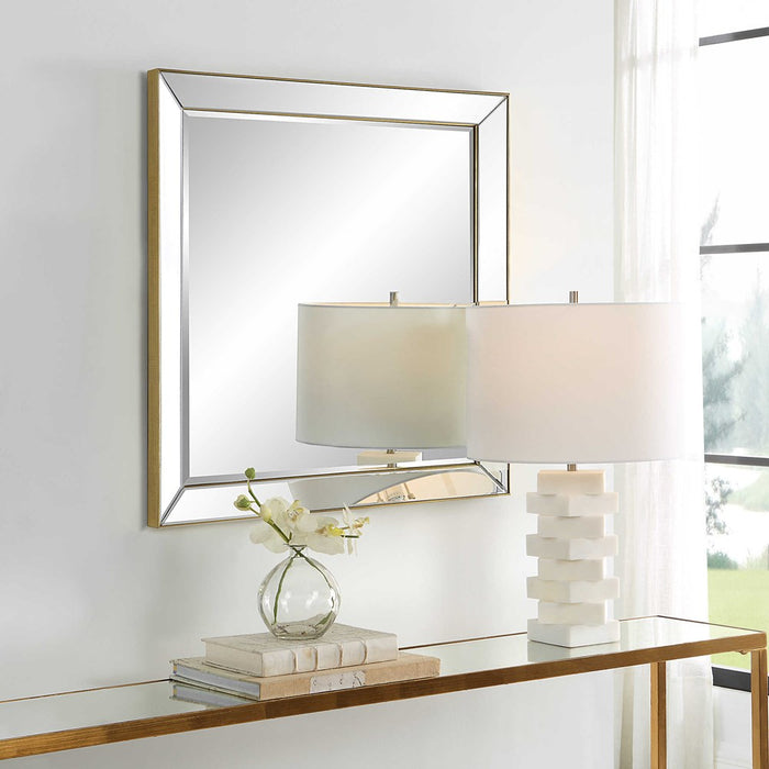 LYTTON SQUARE MIRROR, GOLD