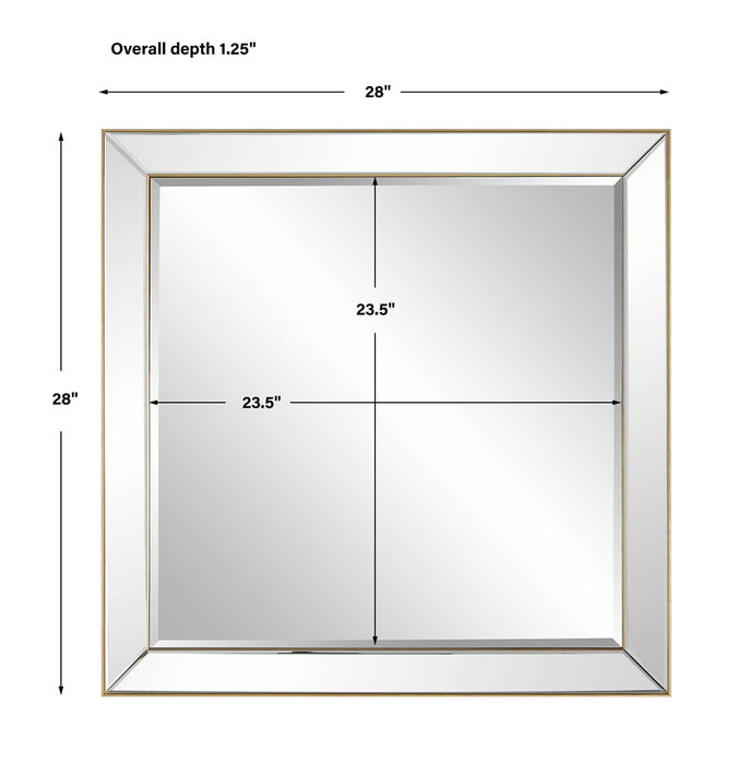 LYTTON SQUARE MIRROR, GOLD