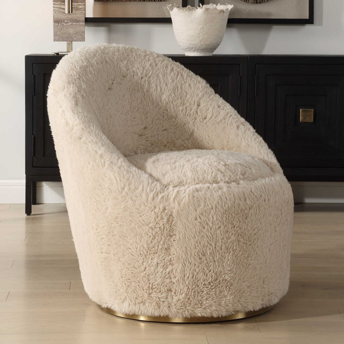 CRUE SWIVEL CHAIR, SHEEPSKIN