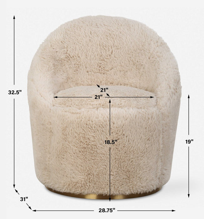 CRUE SWIVEL CHAIR, SHEEPSKIN