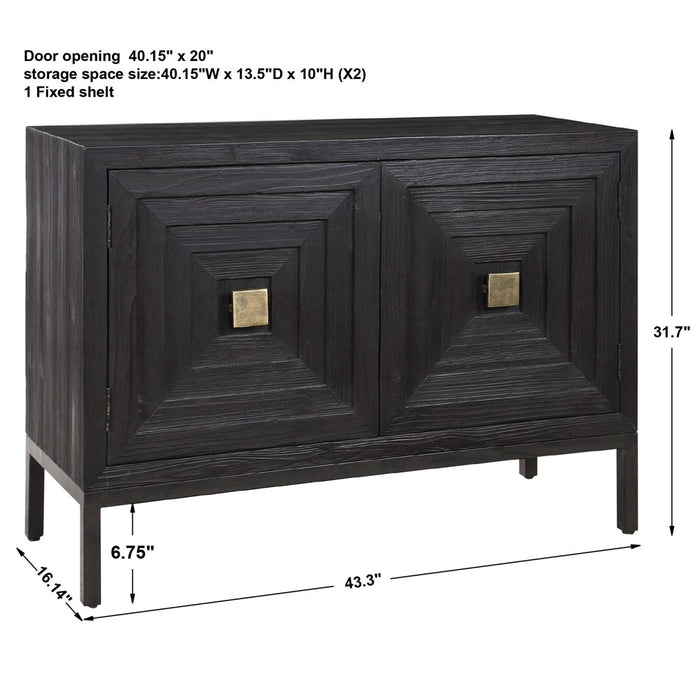 AIKEN 2 DOOR CABINET, BLACK