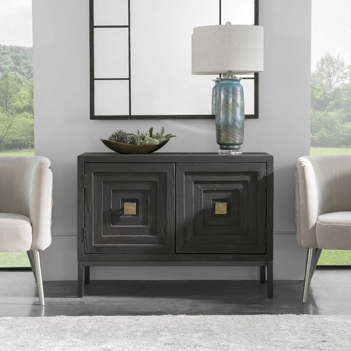 AIKEN 2 DOOR CABINET, BLACK