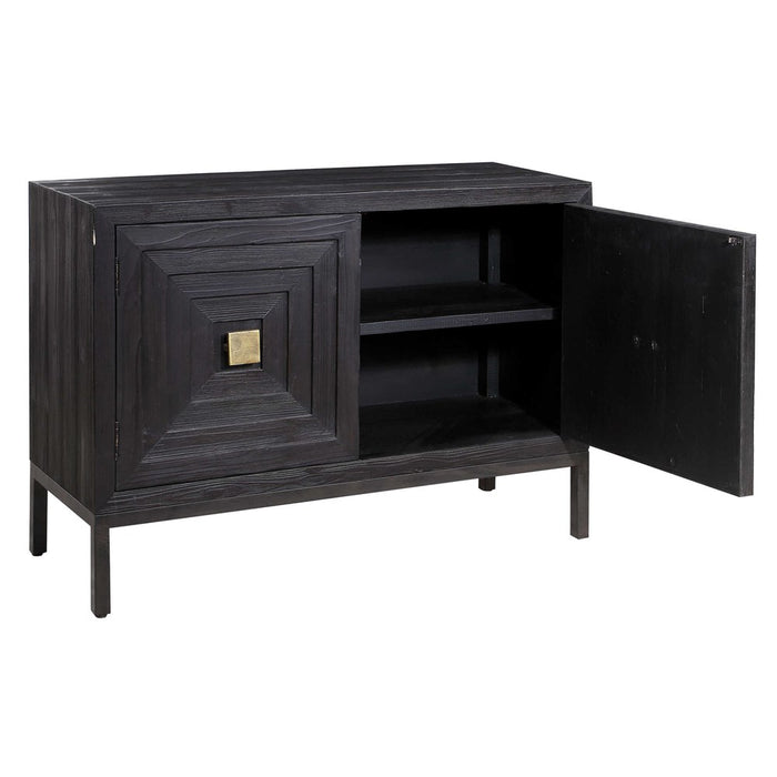 AIKEN 2 DOOR CABINET, BLACK