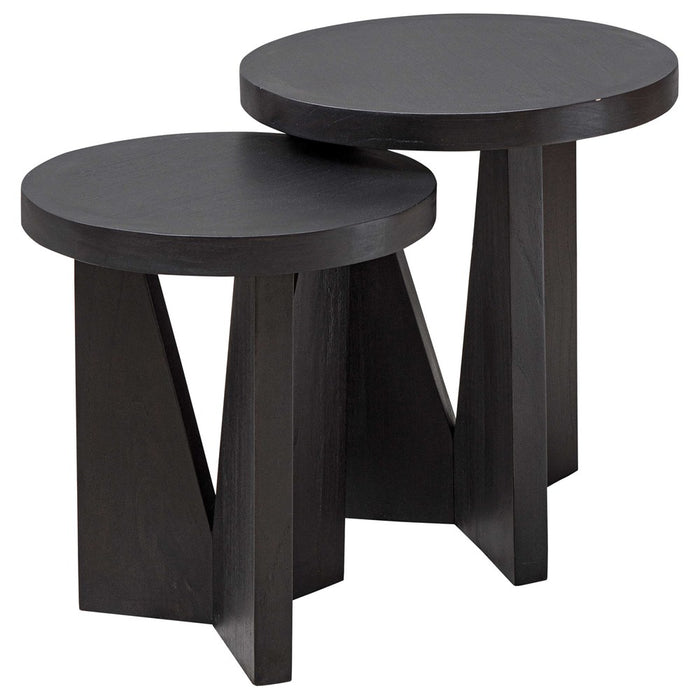 NADETTE NESTING TABLES, ESPRESSO, S/2