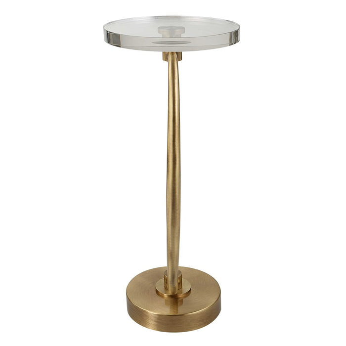 WAVENEY DRINK TABLE, BRASS