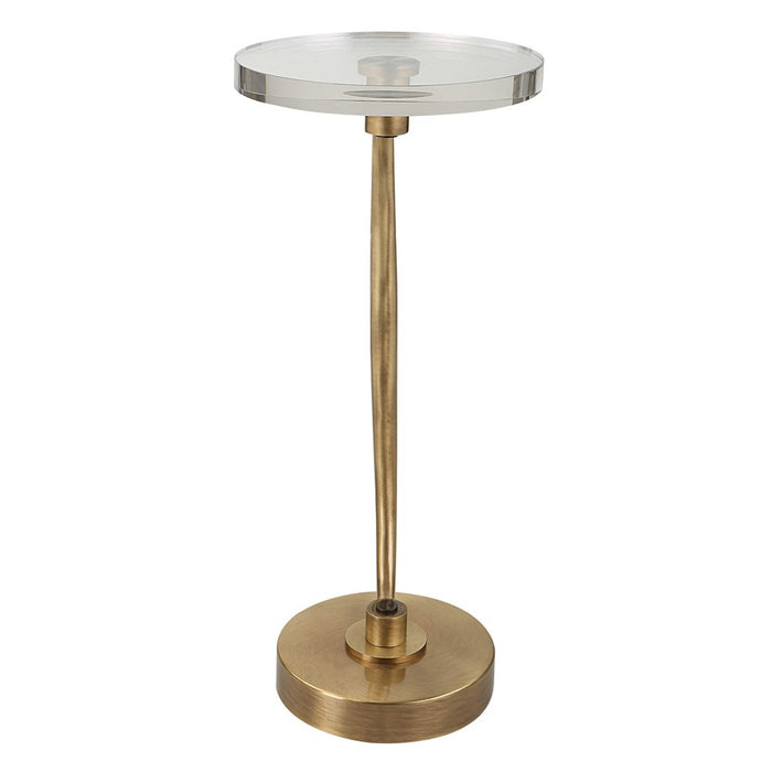 WAVENEY DRINK TABLE, BRASS