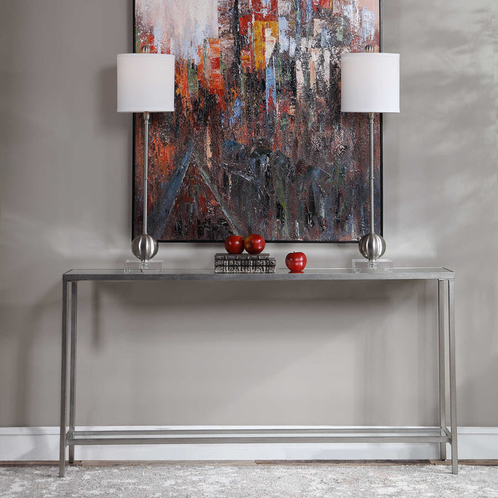 HAYLEY CONSOLE TABLE, SILVER