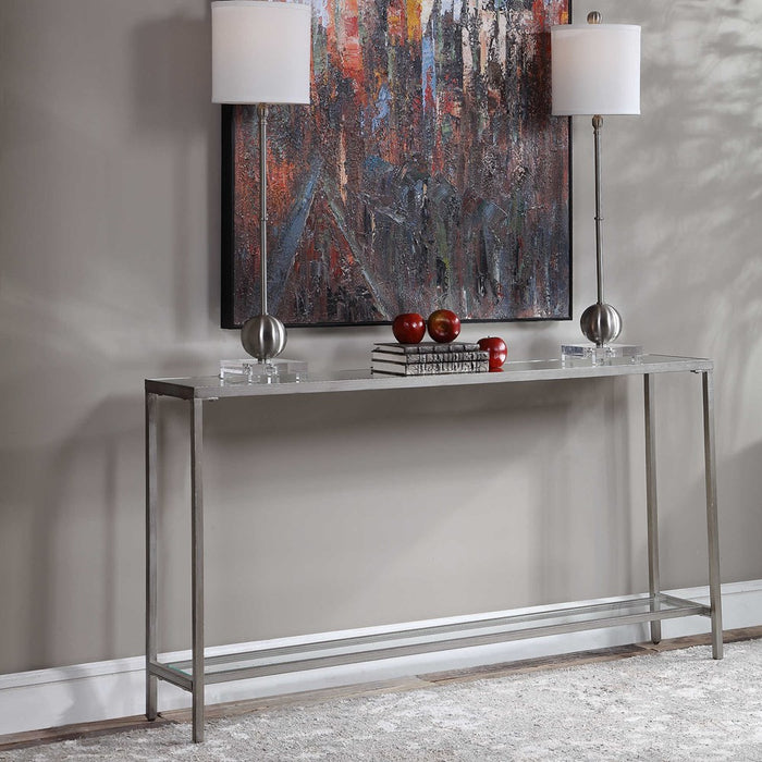 HAYLEY CONSOLE TABLE, SILVER