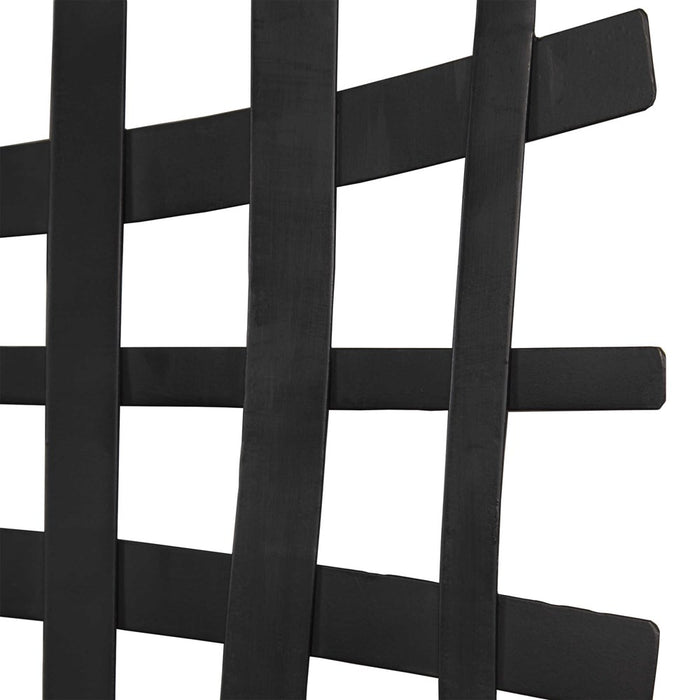 GRIDLINES METAL WALL DECOR, BLACK