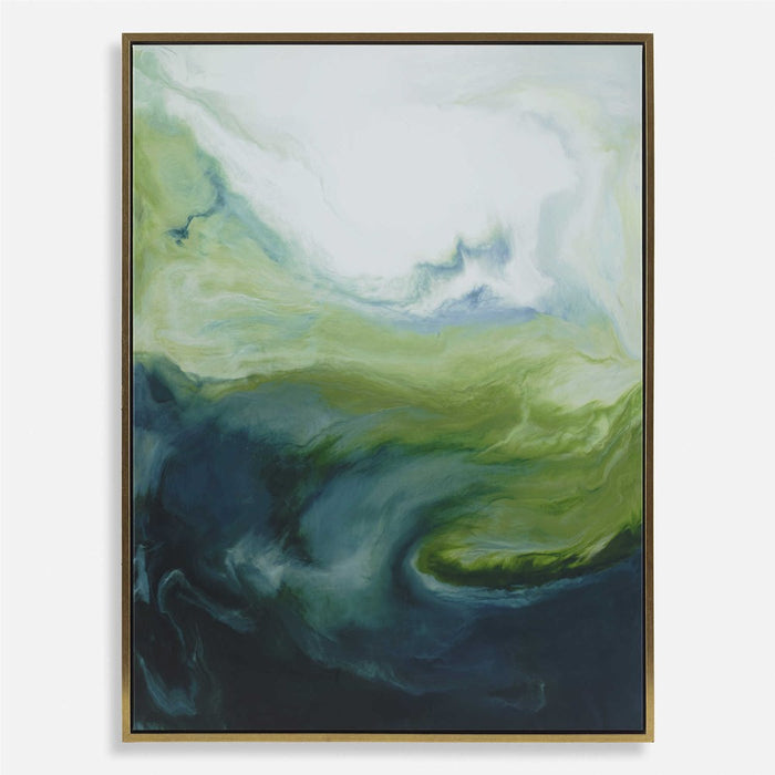 SERENE GREEN FRAMED CANVAS