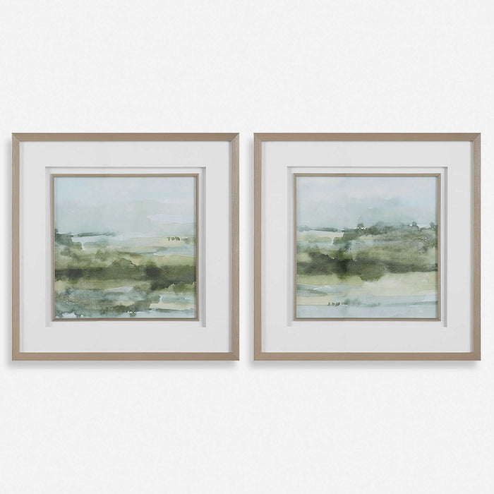 SOFT SAGE FRAMED PRINTS, S/2