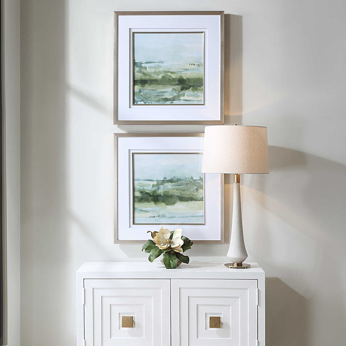 SOFT SAGE FRAMED PRINTS, S/2