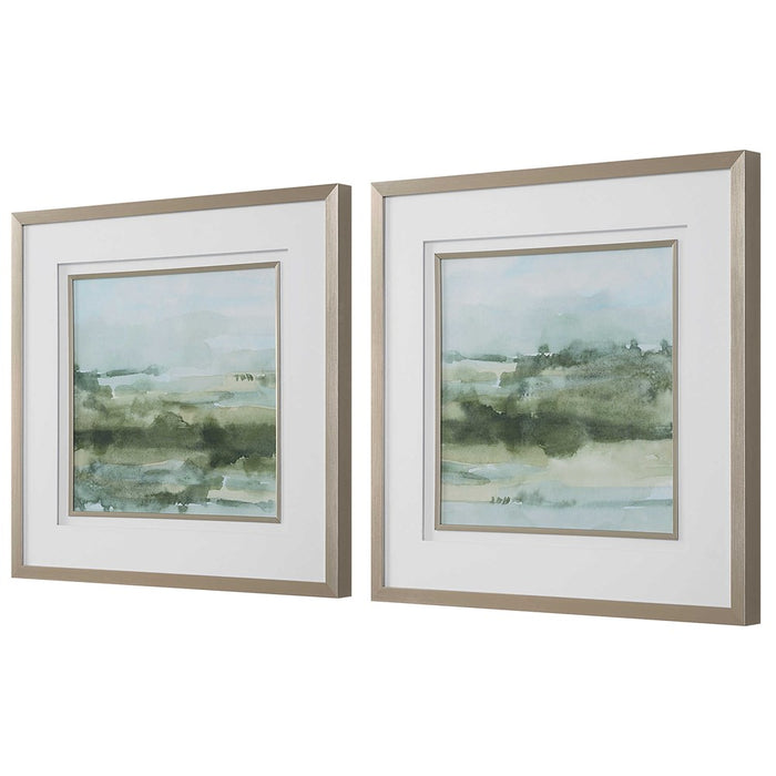 SOFT SAGE FRAMED PRINTS, S/2