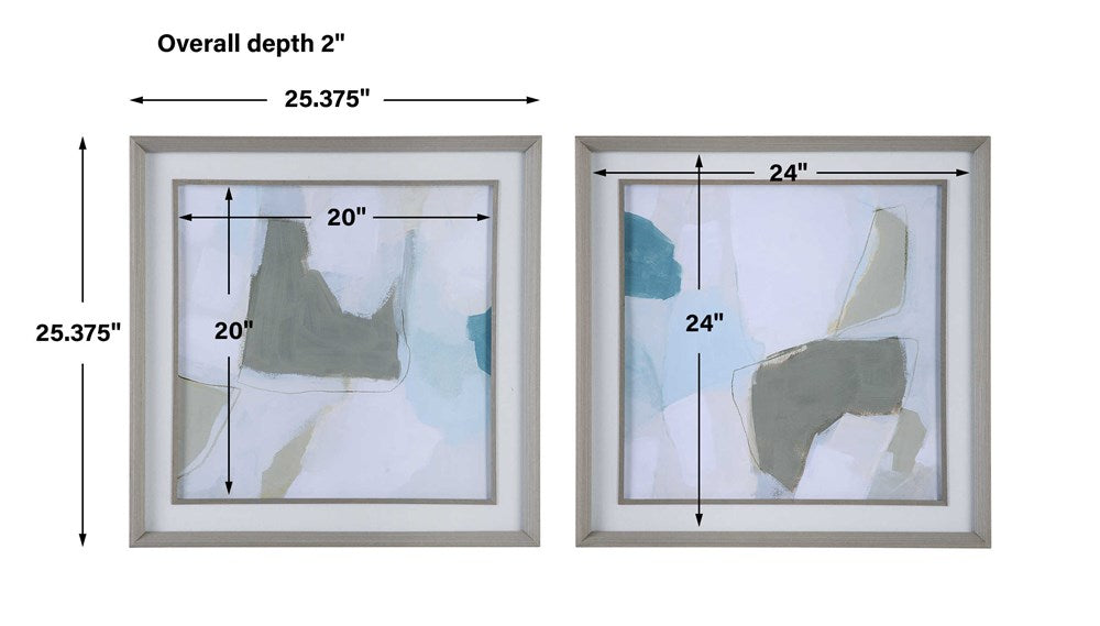 MIST SHAPES FRAMED PRINTS, S/2