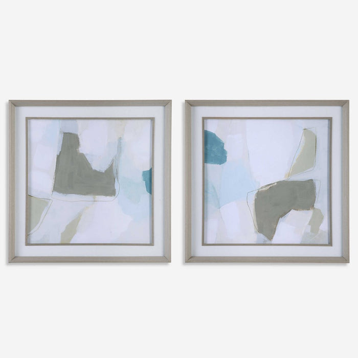 MIST SHAPES FRAMED PRINTS, S/2