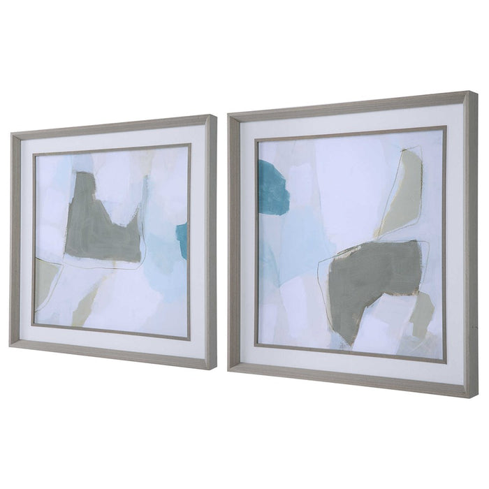 MIST SHAPES FRAMED PRINTS, S/2