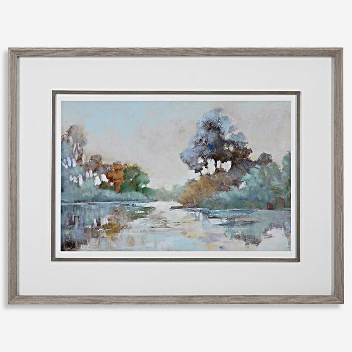 MORNING LAKE FRAMED PRINT