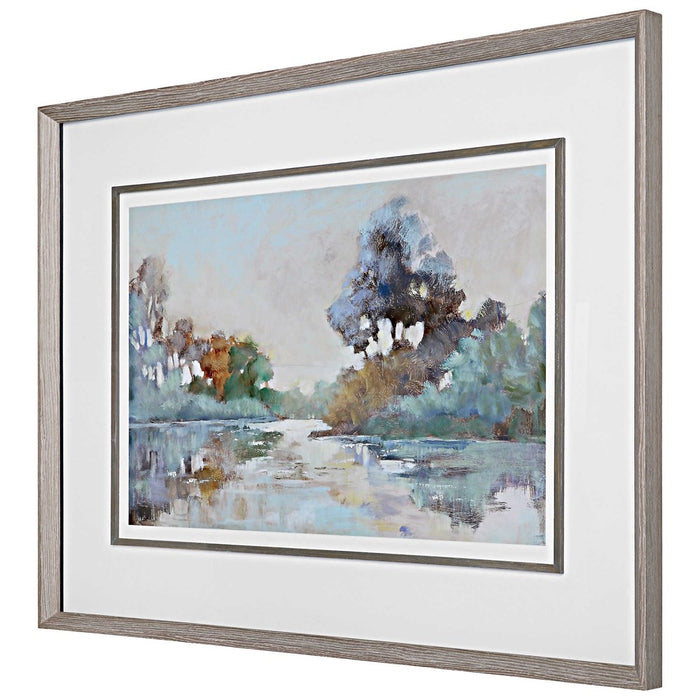 MORNING LAKE FRAMED PRINT