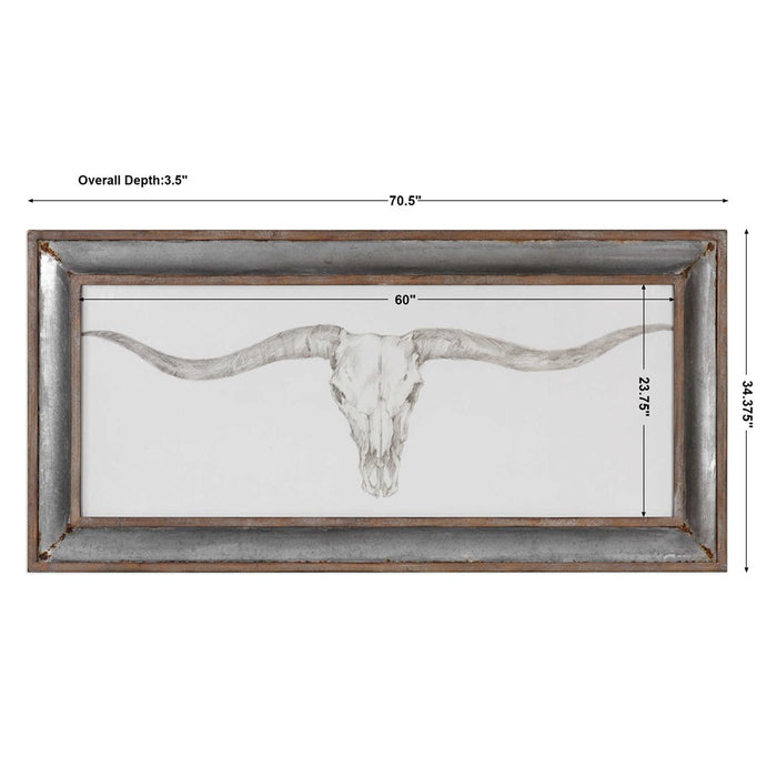 WESTERN SKULL MOUNT FRAMED PRINT