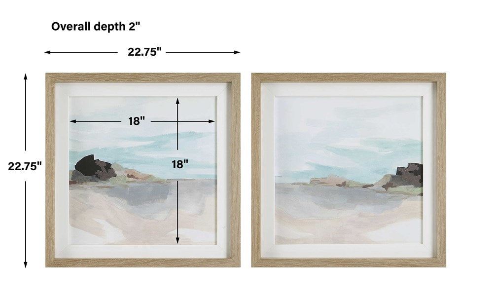 GLACIAL COAST FRAMED PRINTS, S/2