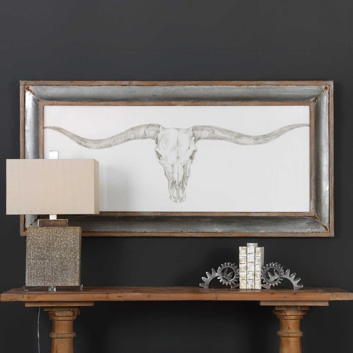 WESTERN SKULL MOUNT FRAMED PRINT