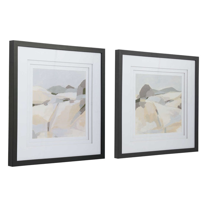 WESTERN LANDSCAPE FRAMED PRINTS, S/2