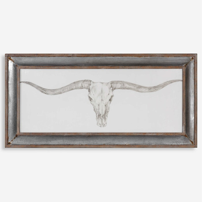 WESTERN SKULL MOUNT FRAMED PRINT