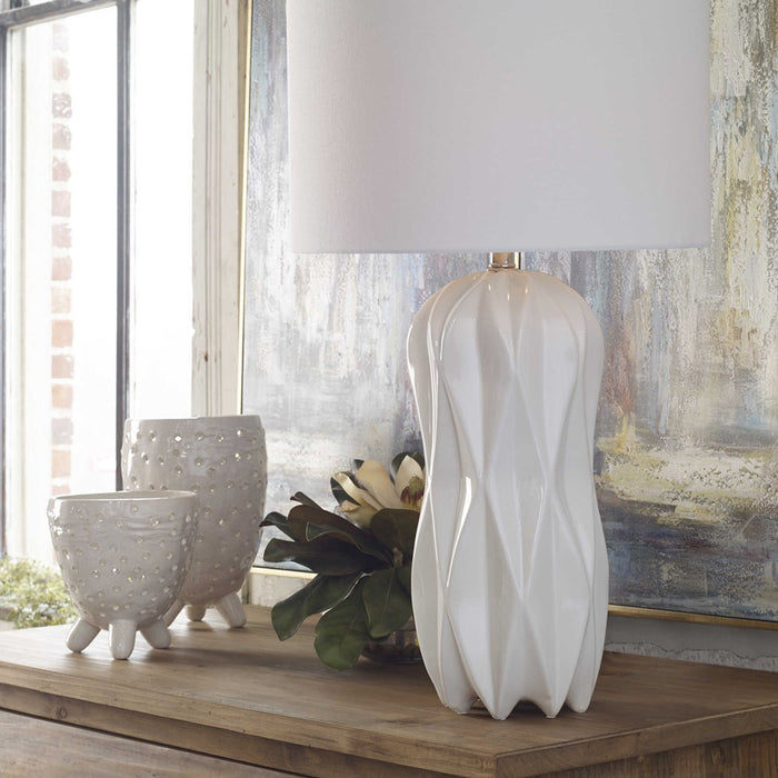 MALENA TABLE LAMP, WHITE