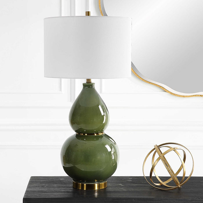 GOURD TABLE LAMP, GREEN