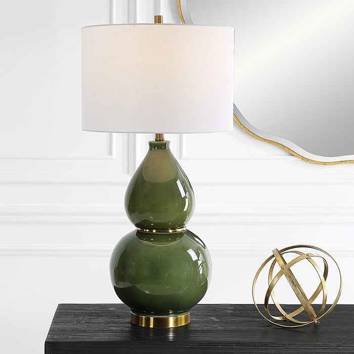 GOURD TABLE LAMP, GREEN