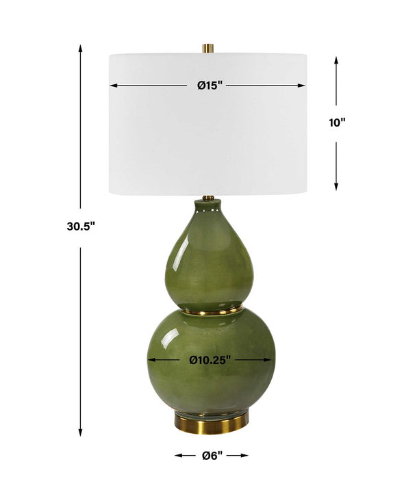 GOURD TABLE LAMP, GREEN