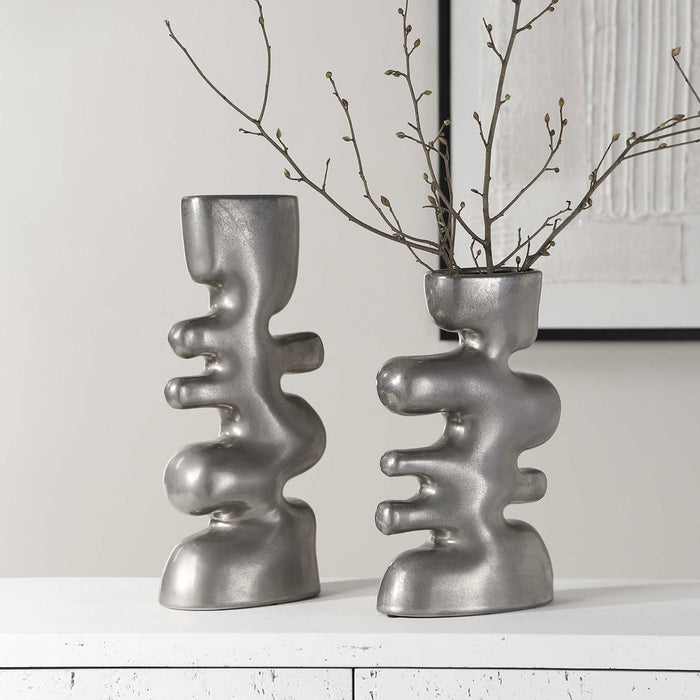 FREE FLOWING, VASES, S/2