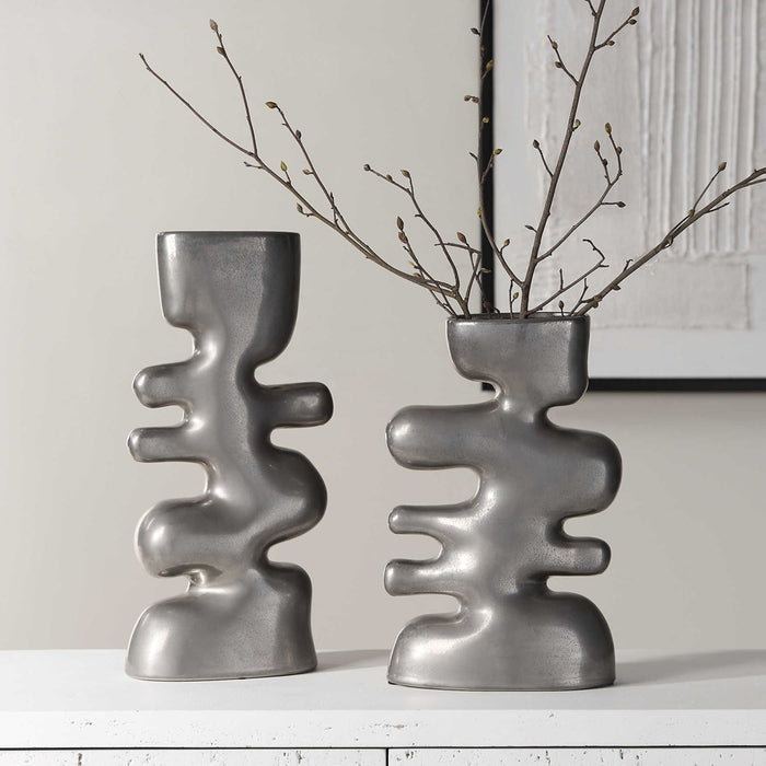 FREE FLOWING, VASES, S/2