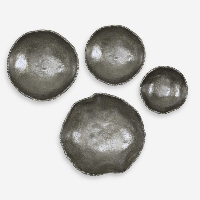 LUCKY COINS METAL WALL DECOR, NICKEL, S/4