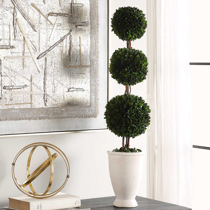 PRESERVED BOXWOOD TRIPLE TOPIARY