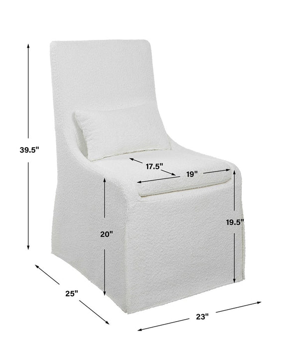 COLEY ARMLESS CHAIR, WHITE