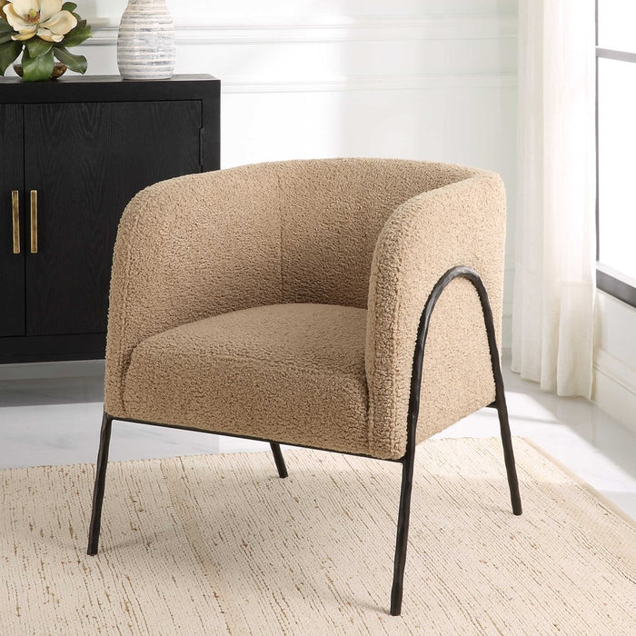 JACOBSEN ACCENT CHAIR, LATTE SHEARLING