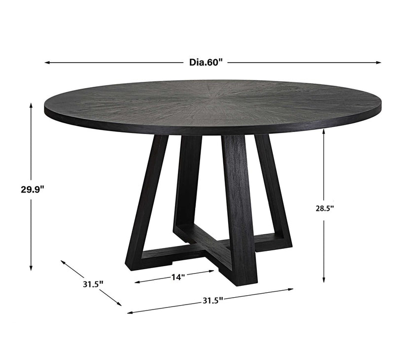 GIDRAN DINING TABLE, BLACK, 2 CARTONS