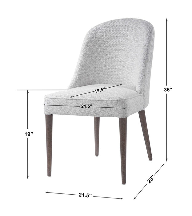 BRIE ARMLESS CHAIR, WHITE, 2 PER BOX, PRICED EACH