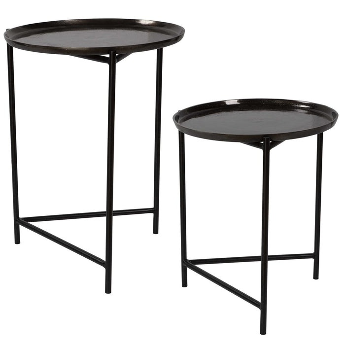 BURNETT NESTING TABLES, DARK NICKEL, S/2