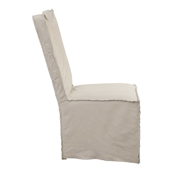 DELROY ARMLESS CHAIR, STONE IVORY, 2 PER BOX, PRICED EACH