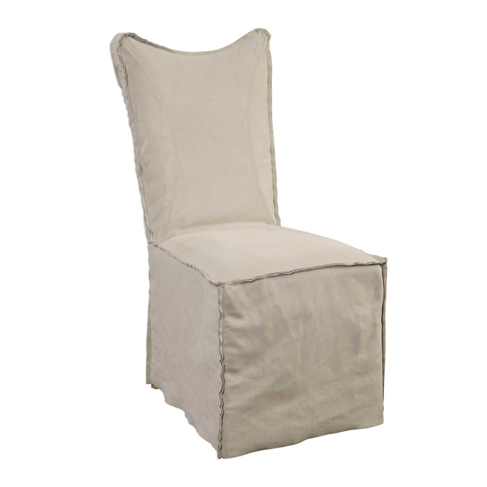 DELROY ARMLESS CHAIR, STONE IVORY, 2 PER BOX, PRICED EACH