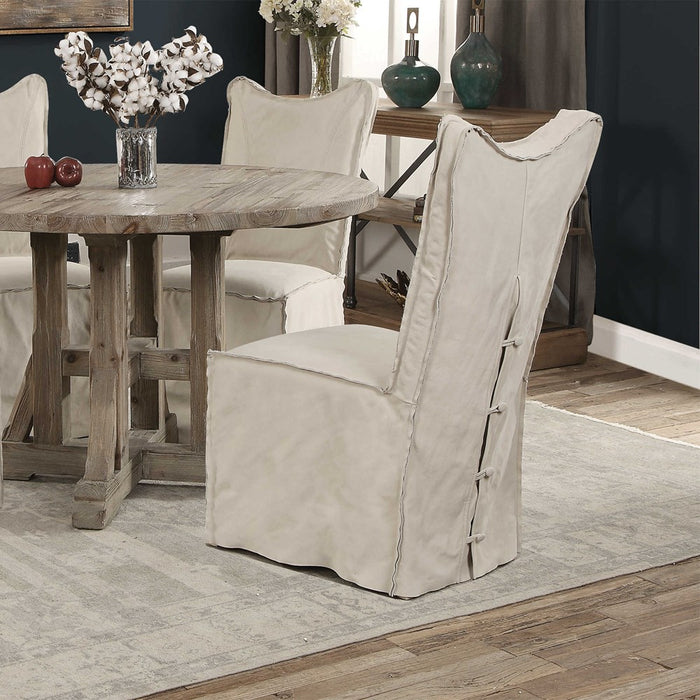 DELROY ARMLESS CHAIR, STONE IVORY, 2 PER BOX, PRICED EACH