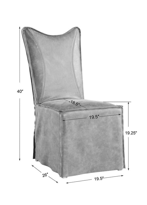 DELROY ARMLESS CHAIR, COGNAC, 2 PER BOX, PRICED EACH