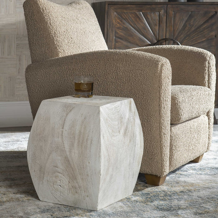 GROVE ACCENT STOOL, IVORY