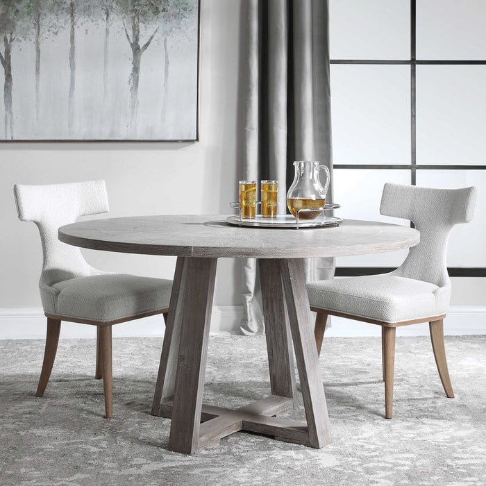 GIDRAN DINING TABLE, GRAY, 2 CARTONS