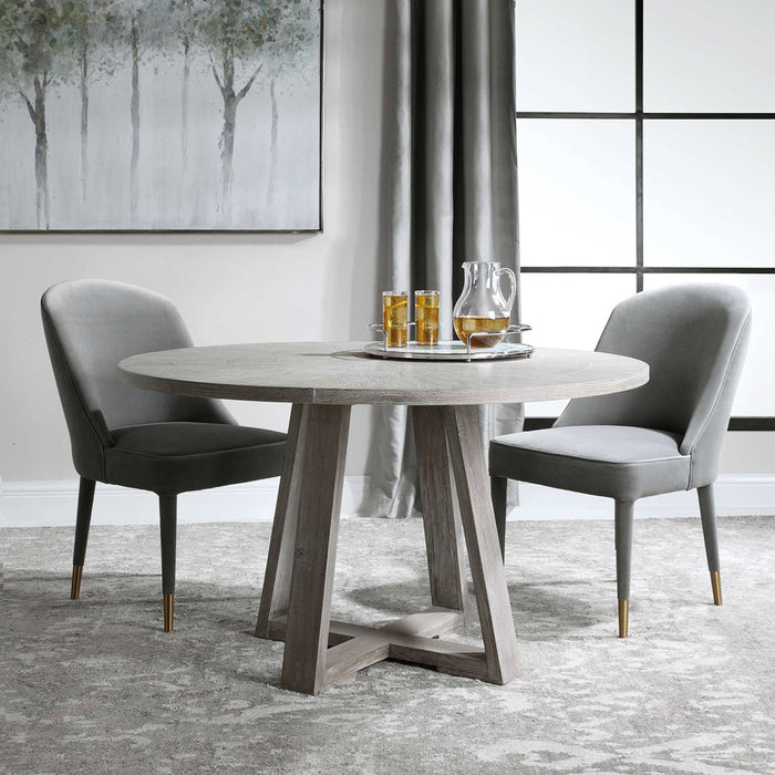 GIDRAN DINING TABLE, GRAY, 2 CARTONS