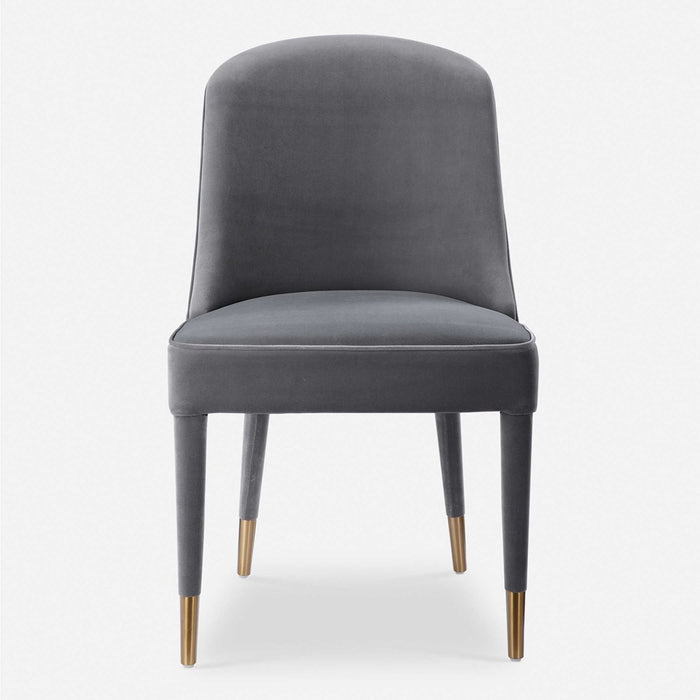 BRIE ARMLESS CHAIR, GRAY, 2 PER BOX, PRICED EACH