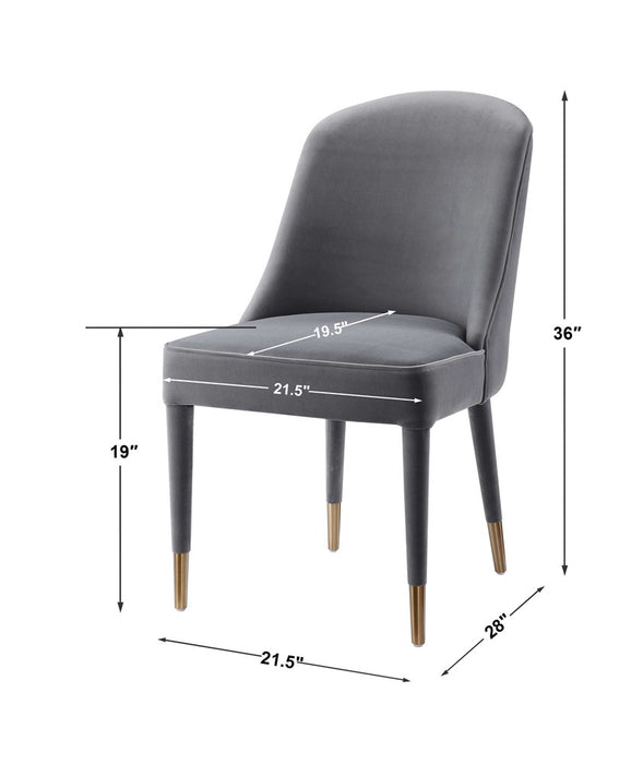 BRIE ARMLESS CHAIR, GRAY, 2 PER BOX, PRICED EACH