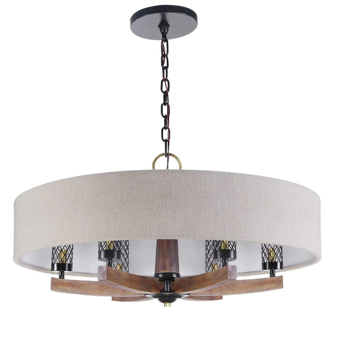 WOODALL, 6 LT CHANDELIER